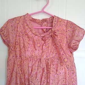 April Cornell Girls Party Dress Size 5/6 Patterned Pink